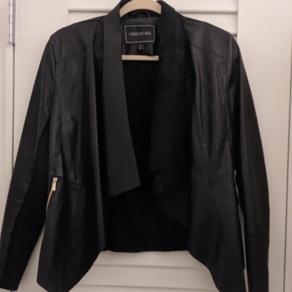 Forever New Black waterfall jacket
